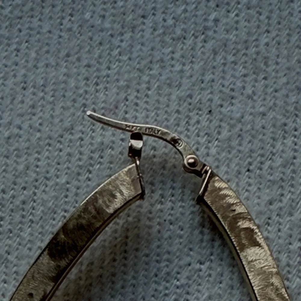Gold 14kt Teardrop Hoop Earrings - Made in Italy - Picture 2 of 6